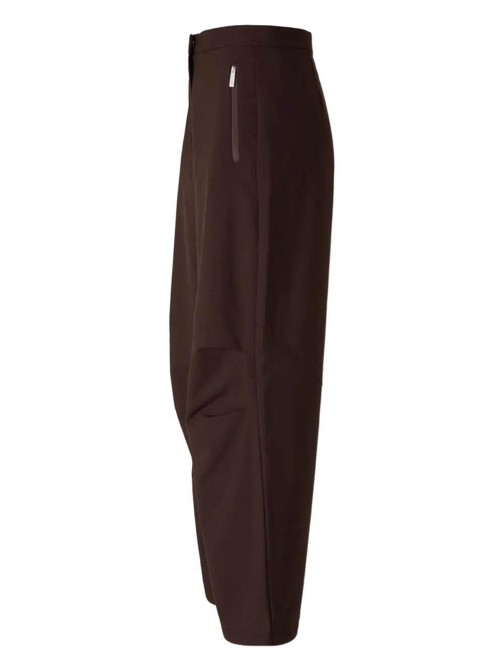 Laminar zip-pocket flared trousers - Bruin