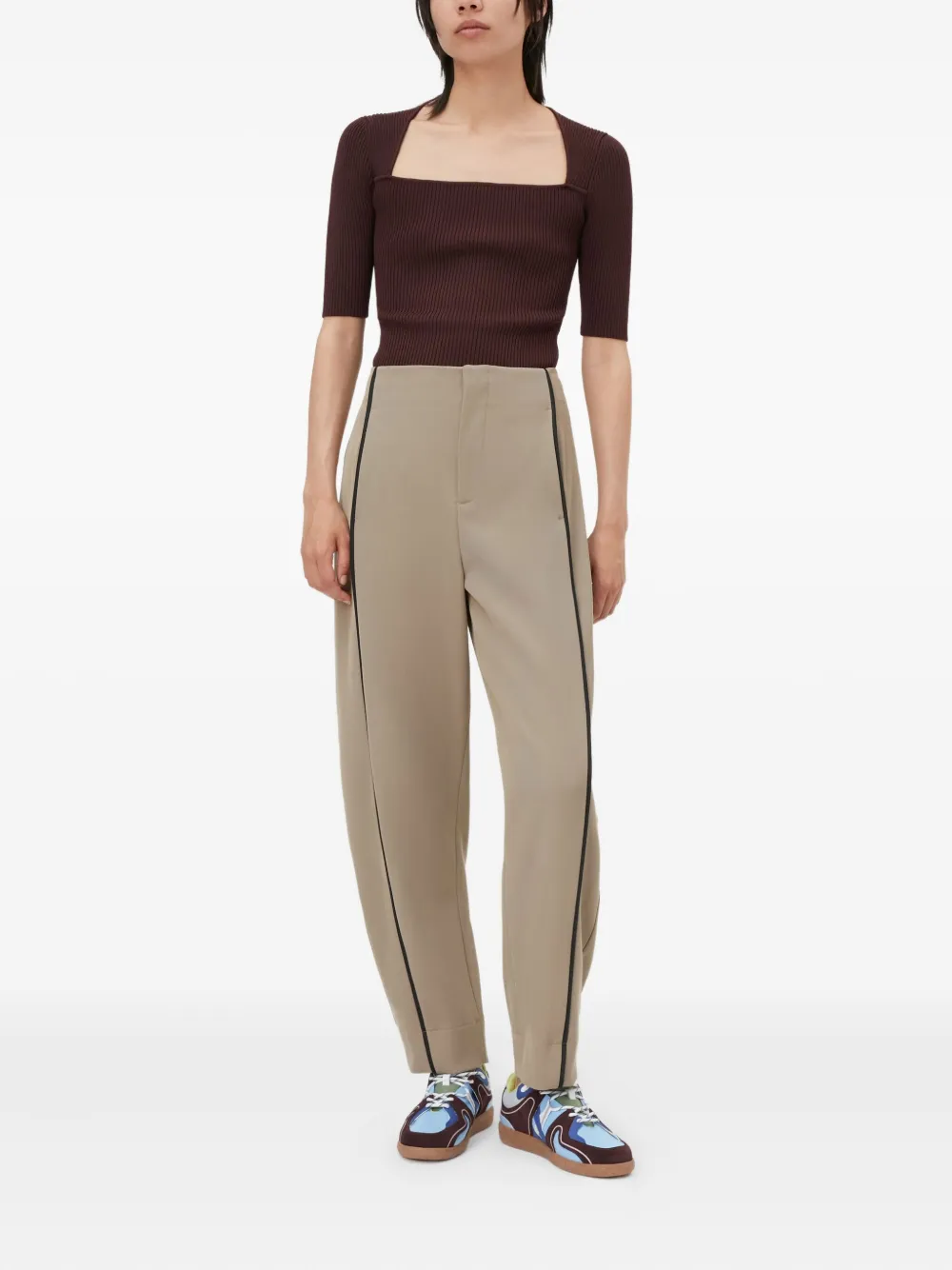 GANNI piped-detail trousers | Tapered Pants | Image 2