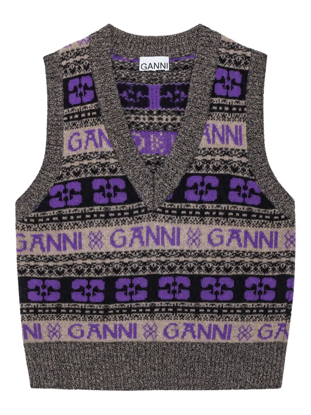 GANNI V-neck vest | Grey | Image 1