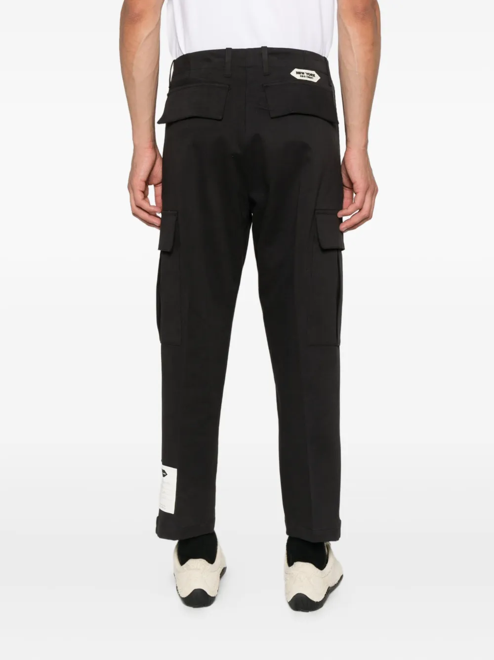 New York Resident Cargo-pockets Straight-leg Trousers In Black
