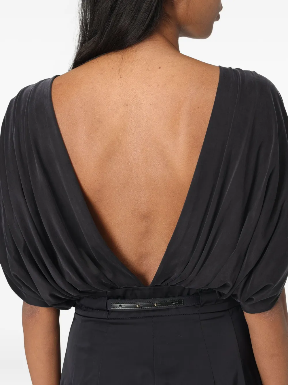 Elisabetta Franchi Gedrapeerde body Zwart