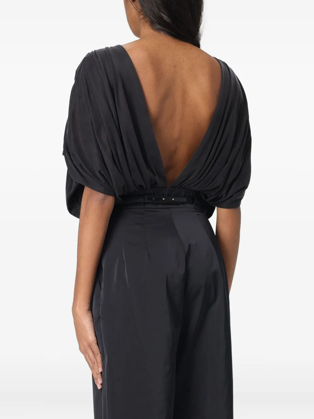 Elisabetta Franchi Gedrapeerde body Zwart