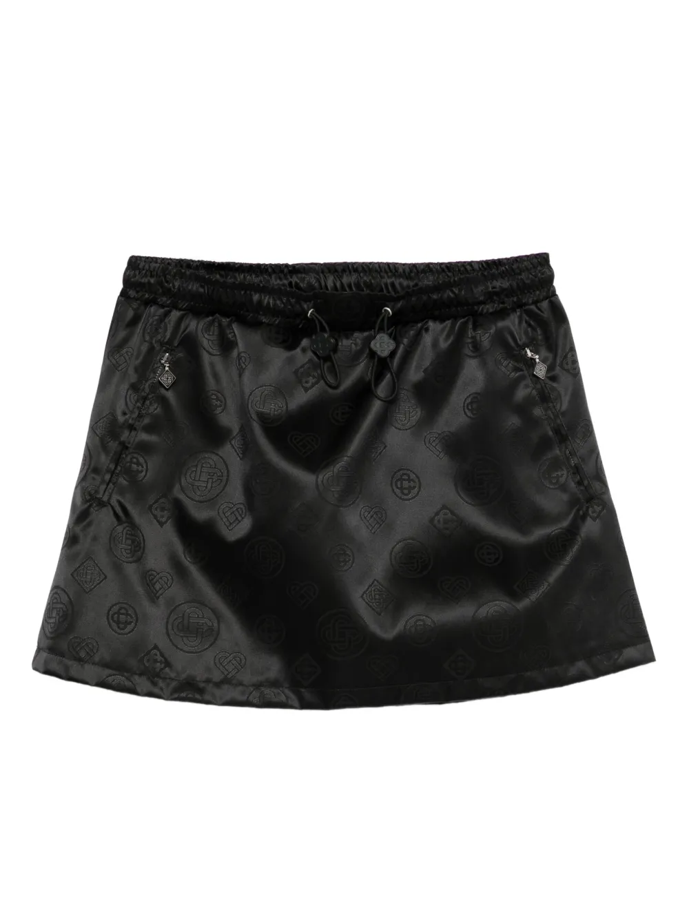 Casablanca drawstring patterned mini skirt | Black | Image 1