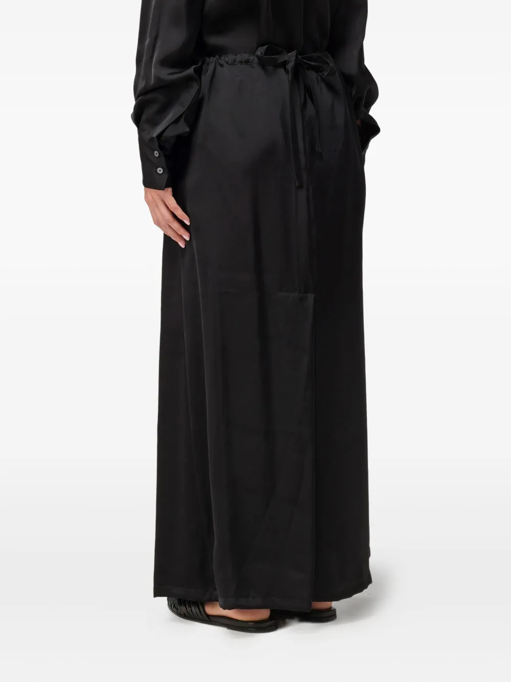 Fabiana Filippi Drawstring Maxi Skirt In Black