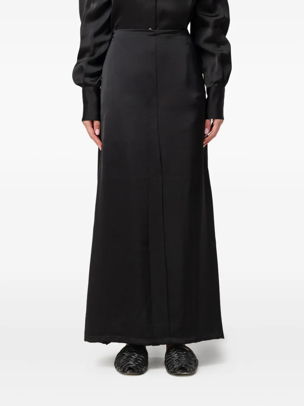 Fabiana Filippi Drawstring Maxi Skirt In Black