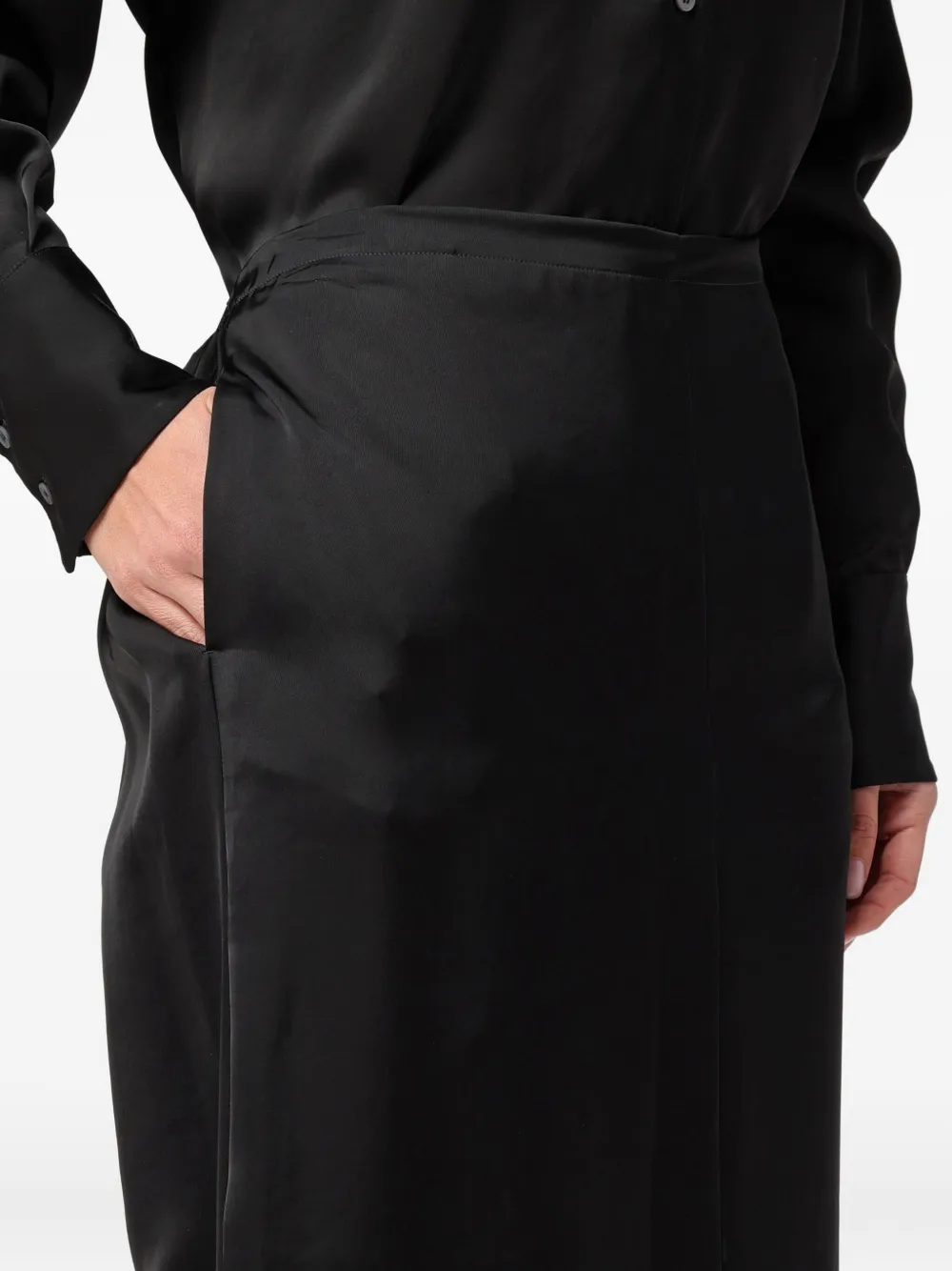 Fabiana Filippi Drawstring Maxi Skirt In Black