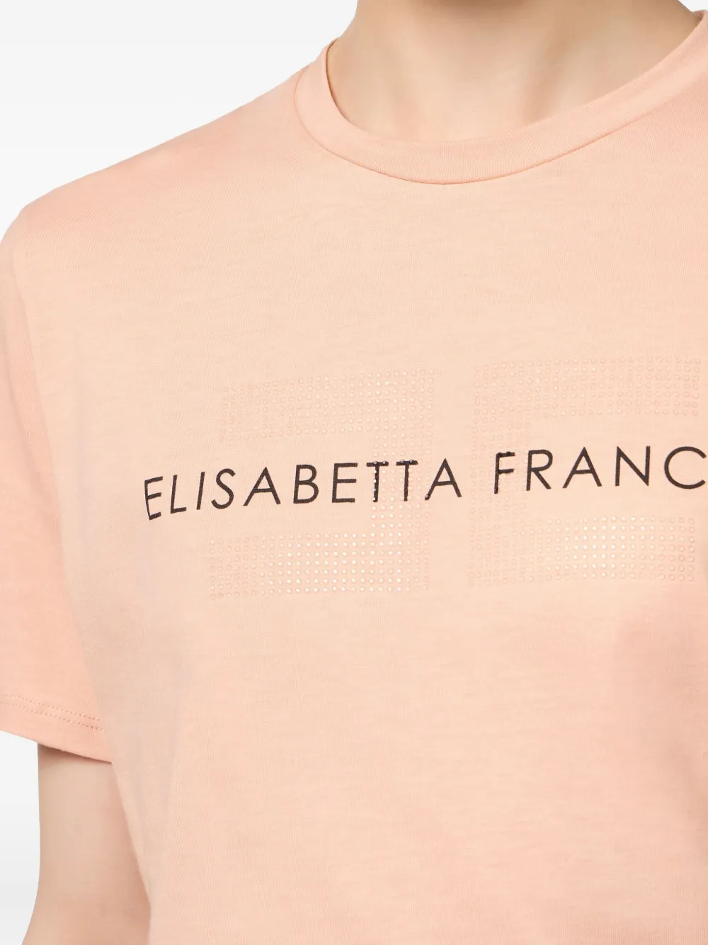 Elisabetta Franchi T-shirt met logoprint Roze