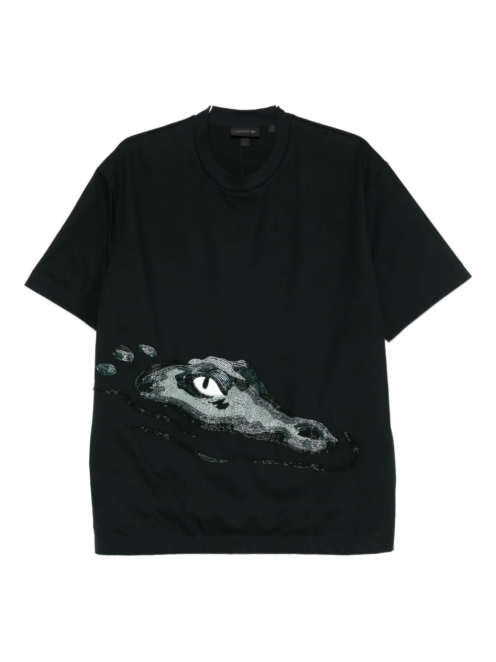 Lacoste playera con motivo de piel de cocodrilo | verde | Image 1