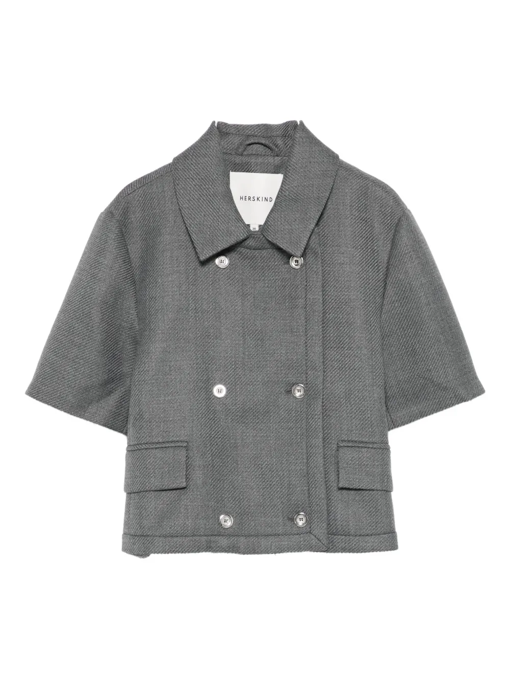 Herskind Earl Double-breasted Cropped Jacket In Gold