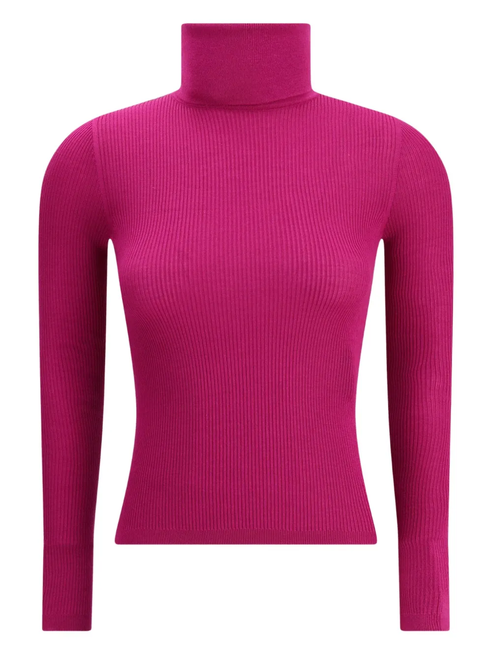Saint Laurent suéter tejido de canalé con cuello vuelto | rosado | Image 1