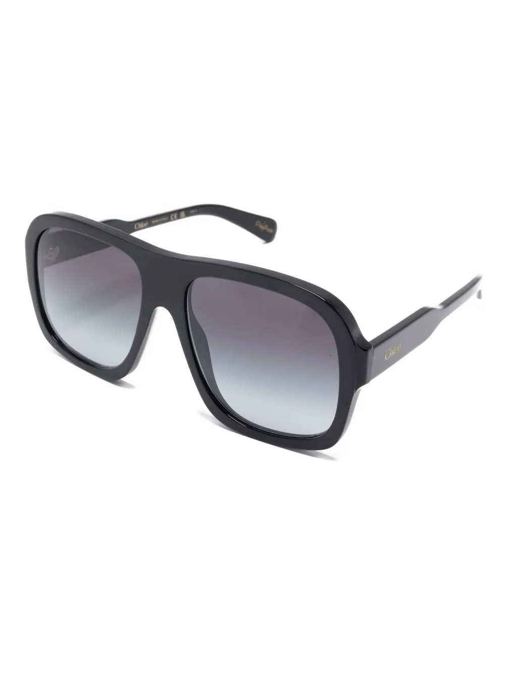 Chloé Eyewear Zonnebril met piloten montuur - Zwart