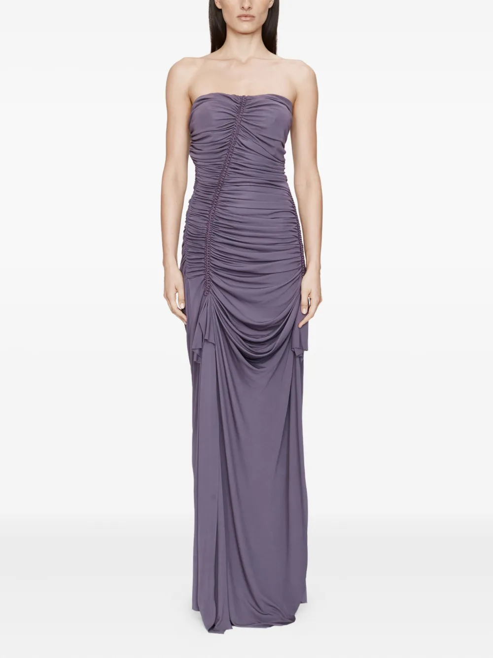 Christopher Esber Shibari strapless jersey maxi-jurk met ruches - Paars