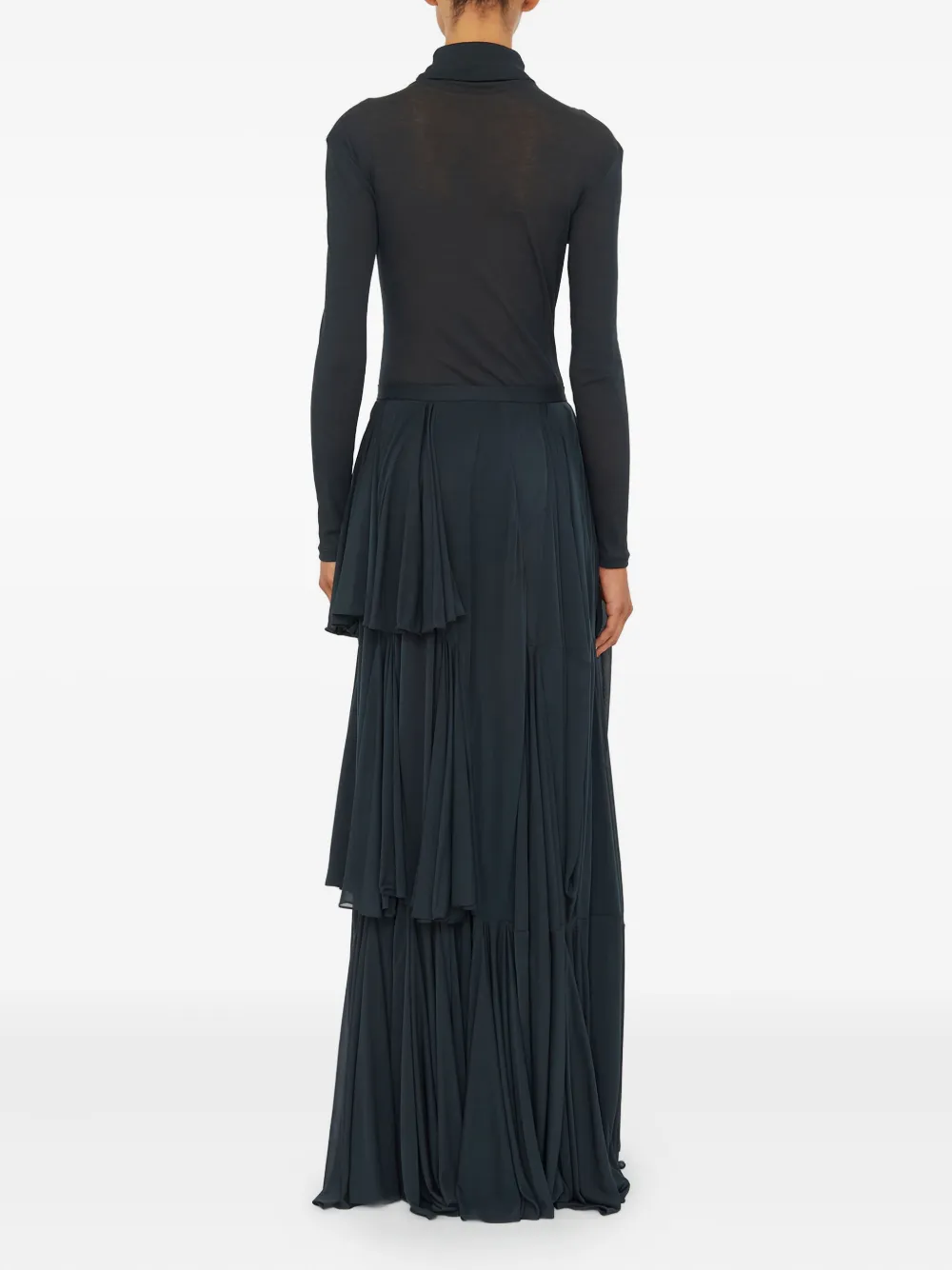 Christopher Esber Solea Ruffled Maxi Skirt In Black