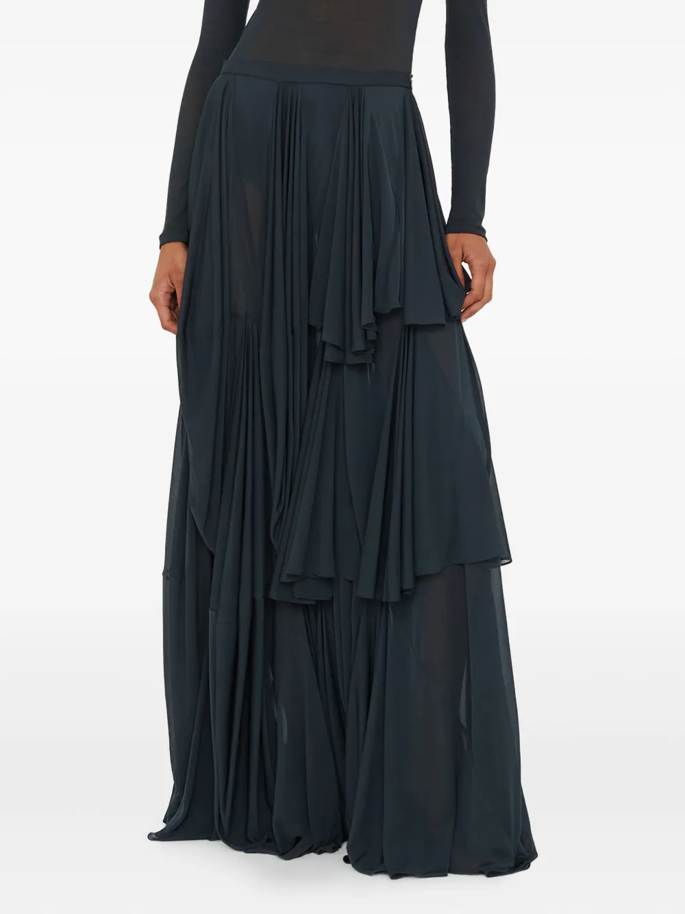 Christopher Esber Solea Ruffled Maxi Skirt In Black