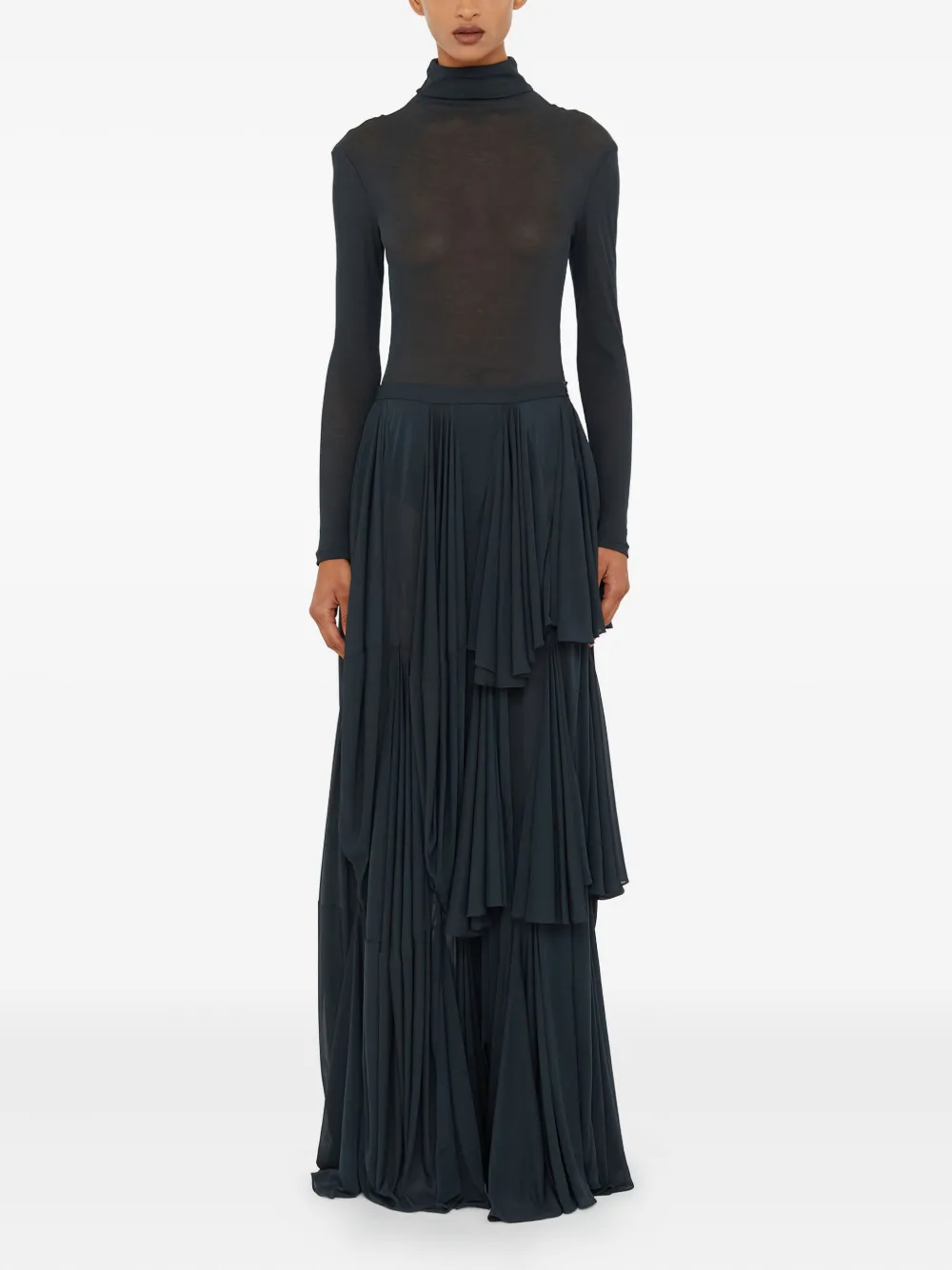 Christopher Esber Solea Ruffled Maxi Skirt In Black
