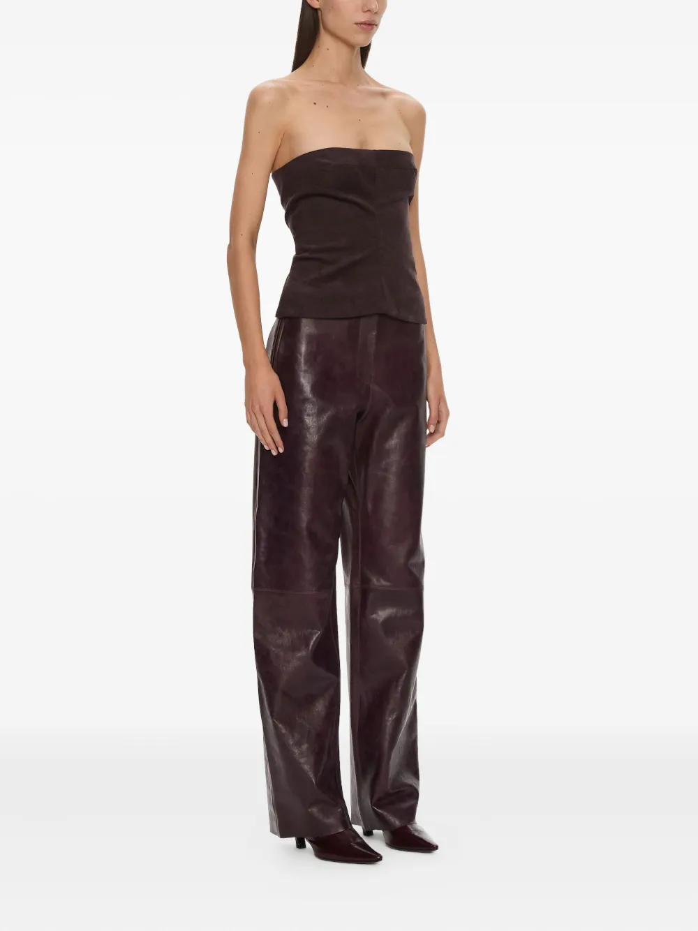 Christopher Esber Corduroy Sculptured Bustier In Brown