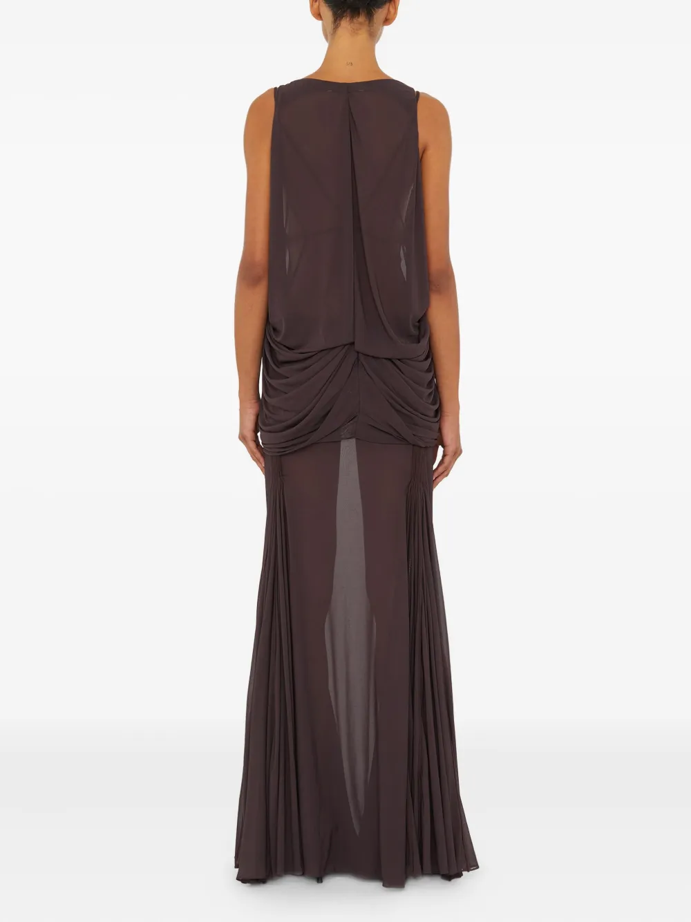 Christopher Esber Solea Suspension Macrame Tank Maxi Dress In Brown