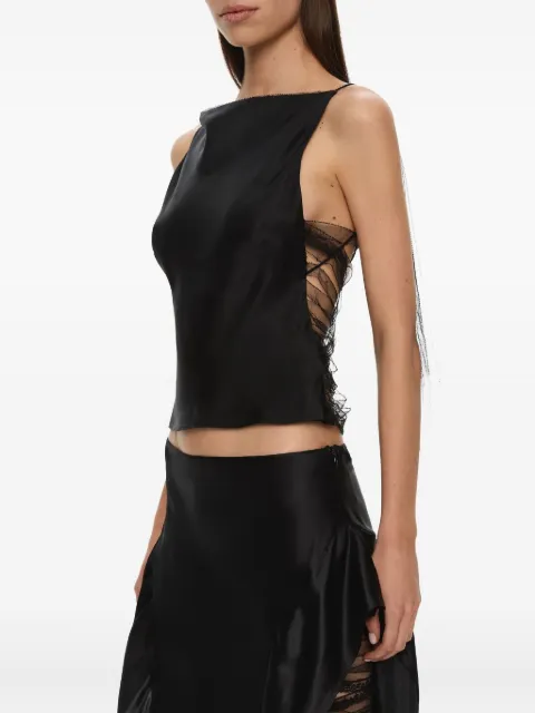 Christopher Esber Lattice lace silk top