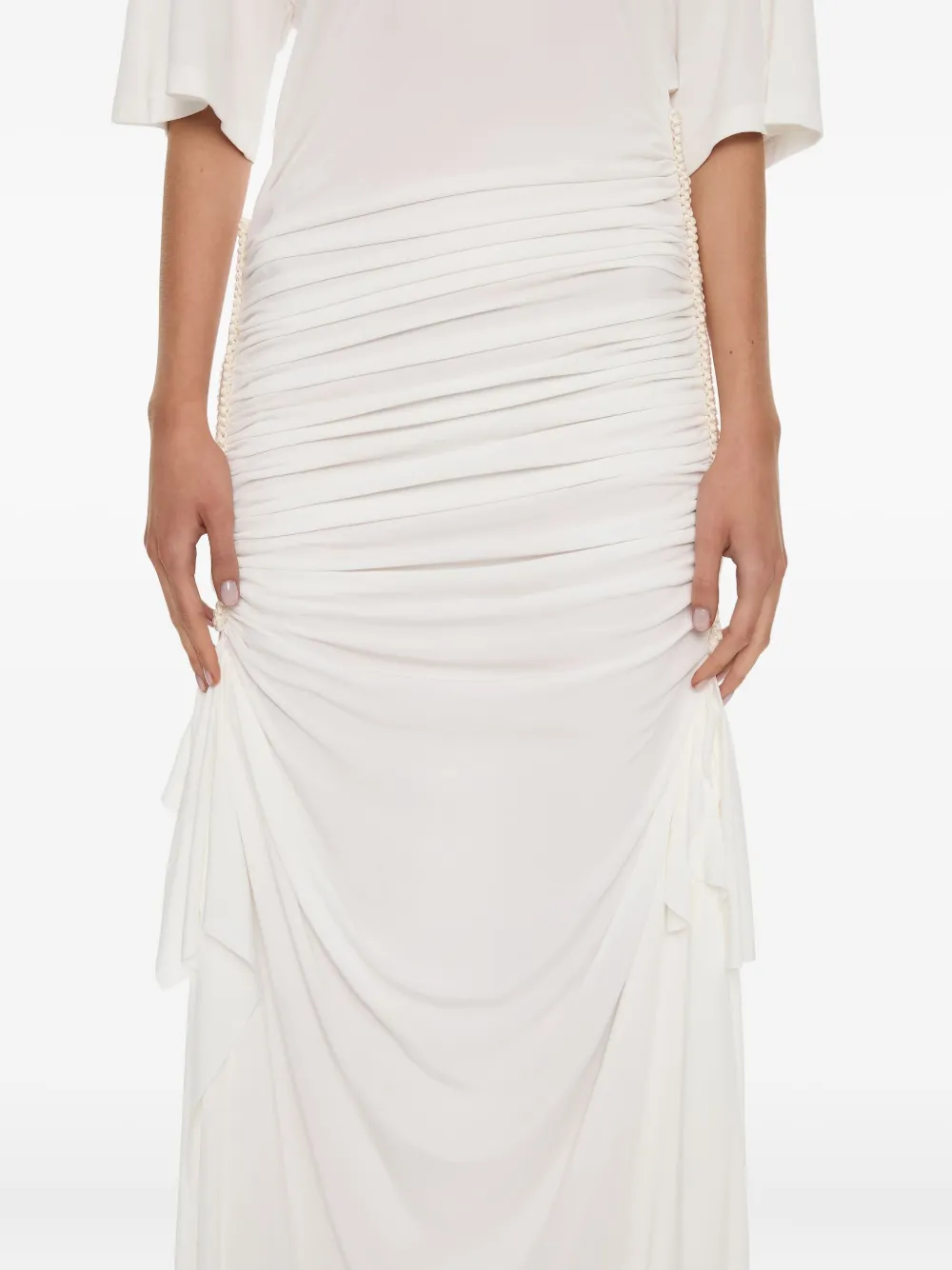 Christopher Esber Shibari maxi-jurk met ruches Wit