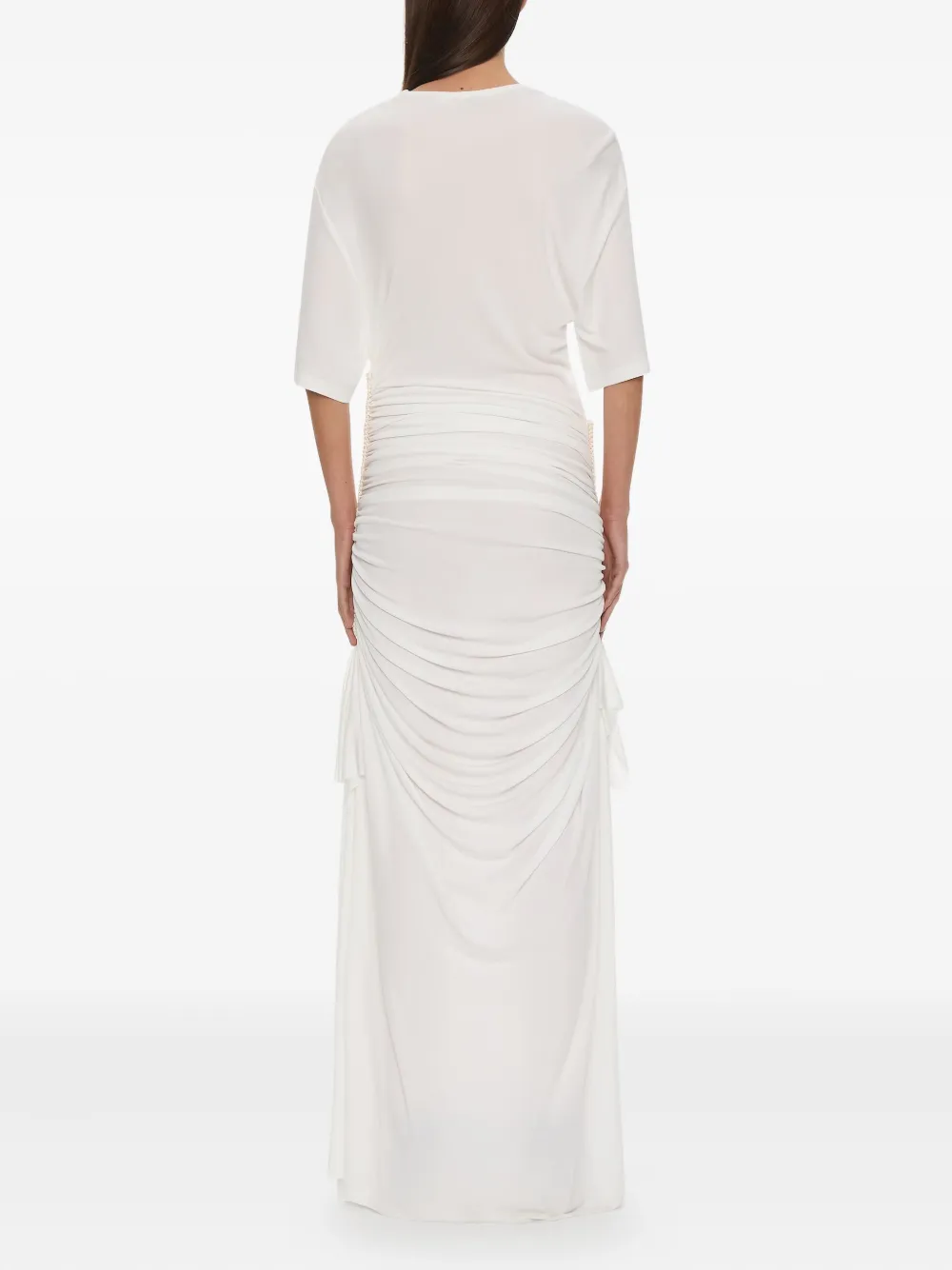Christopher Esber Shibari maxi-jurk met ruches Wit