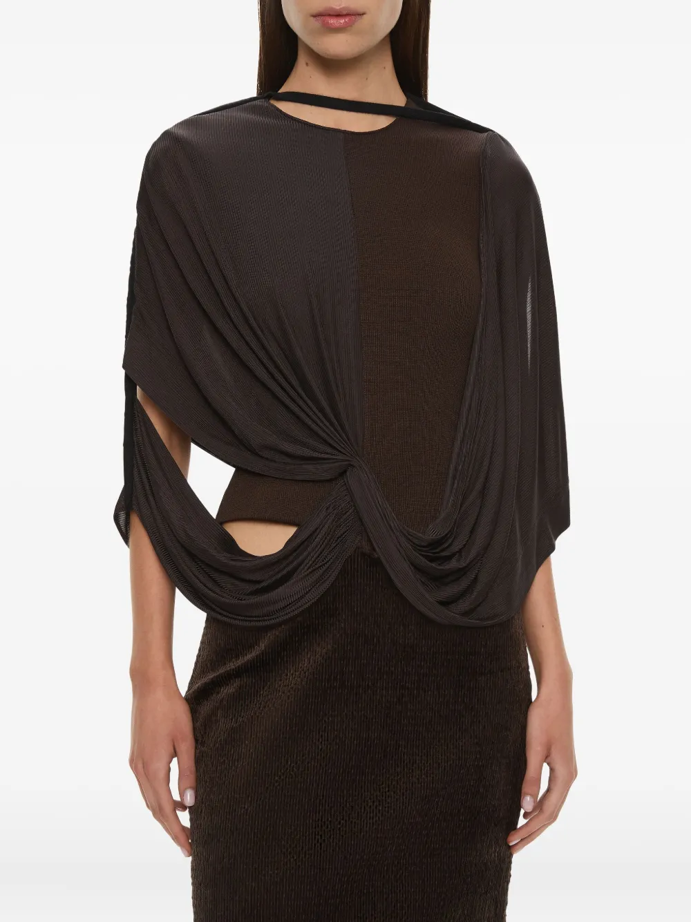 Christopher Esber Collision midi-jurk met uitgesneden details Bruin