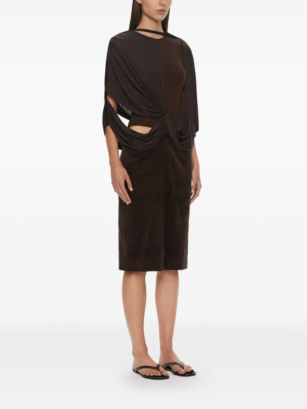 Christopher Esber Collision midi-jurk met uitgesneden details - Bruin