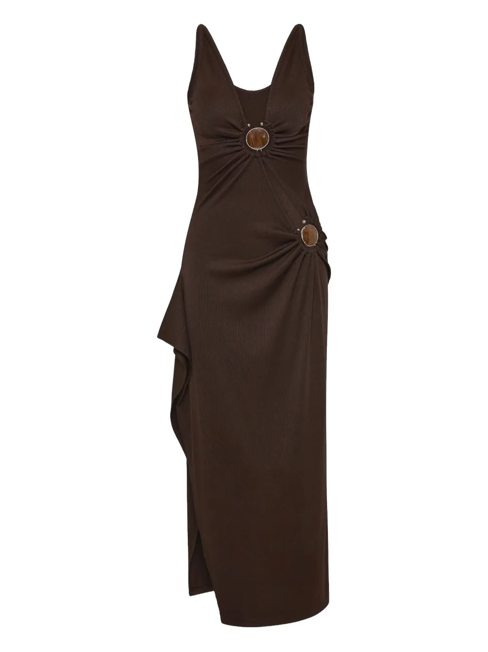 Christopher Esber Stone Cascade Tanktop-midikleid In Brown