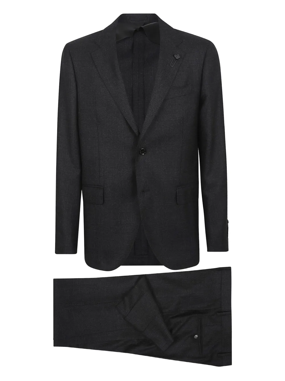 Lardini flower-pin suit | Black | Image 1