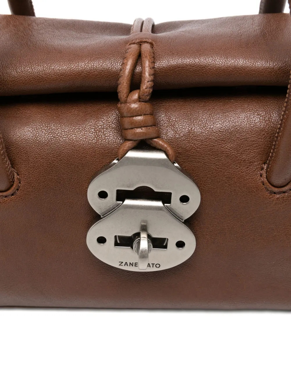 Zanellato Structured Shoulder Bag Featuring Rolled Handles In Brown