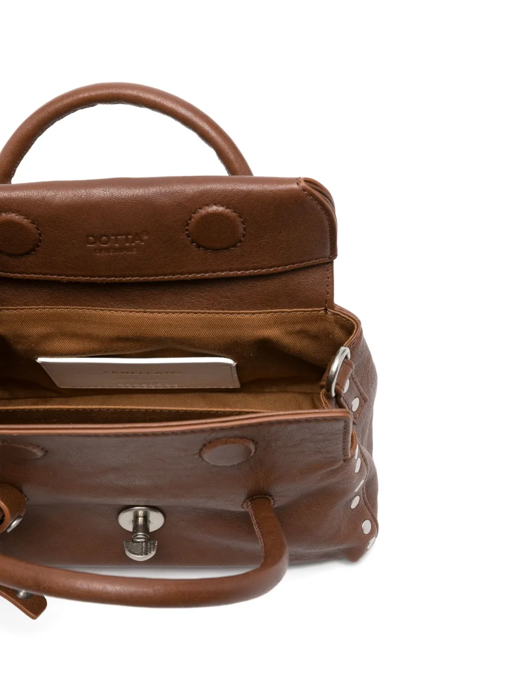 Zanellato Structured Shoulder Bag Featuring Rolled Handles In Brown