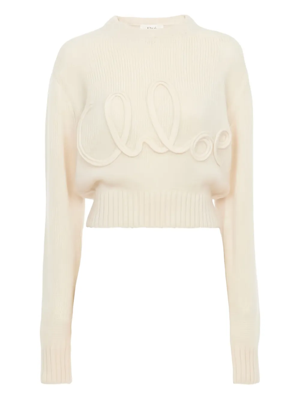 Chloé Cropped Sweater In White