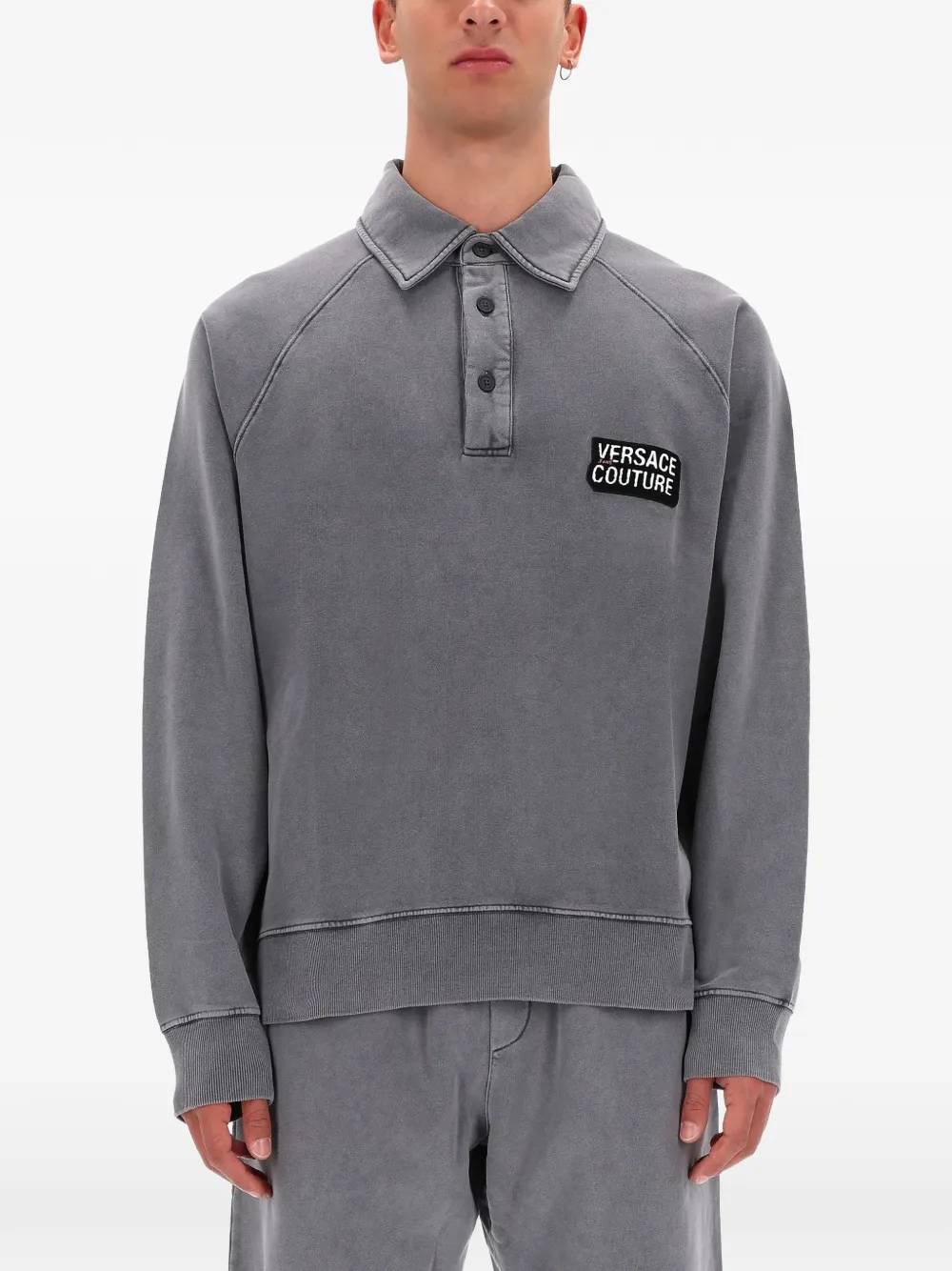 Versace Jeans Couture long-sleeve polo shirt - Grigio
