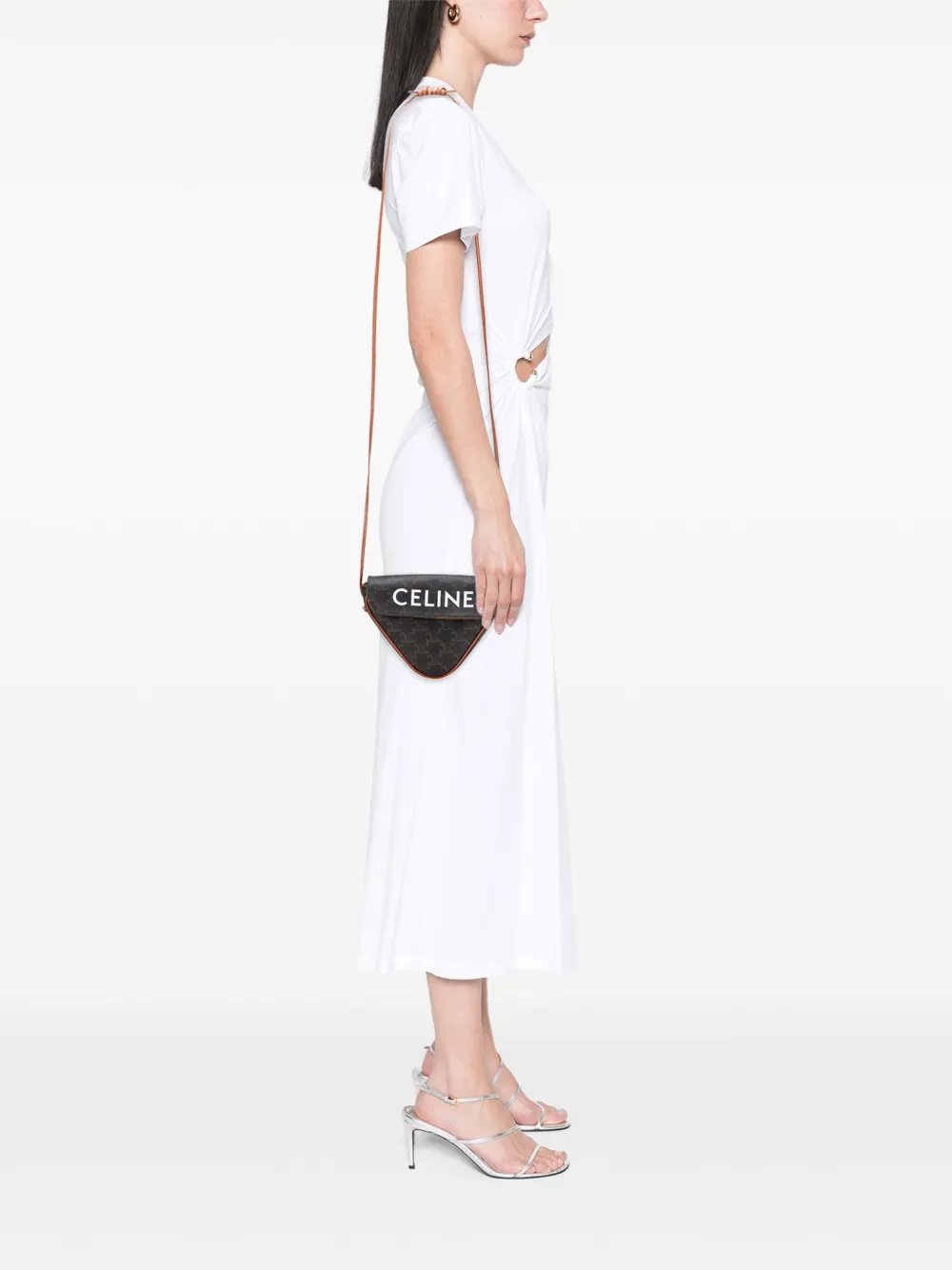 Celine Pre-Owned 2020 Triomphe Coated Canvas Logo Triangle crossbody bag | Pre-Owned | Image 2
