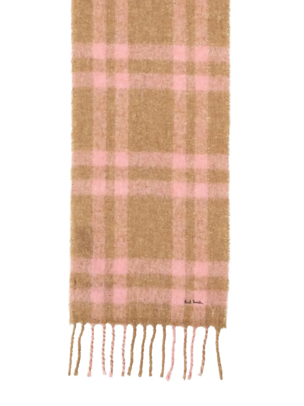 Paul Smith bufanda con motivo de cuadros y flecos | Image 2