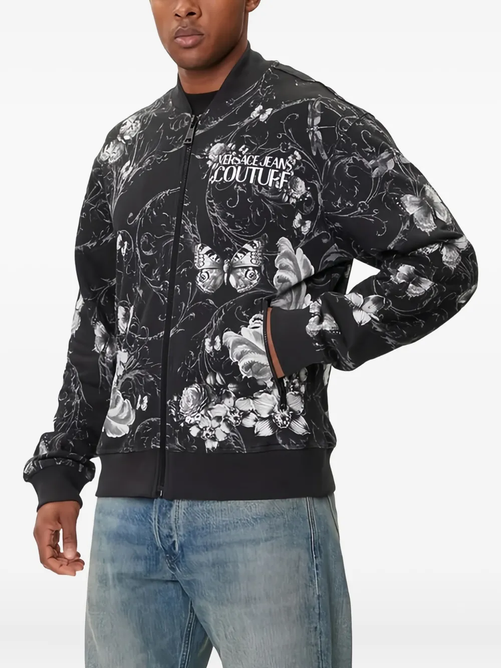 Versace Jeans Couture zip-up bomber jacket | Black | Image 1