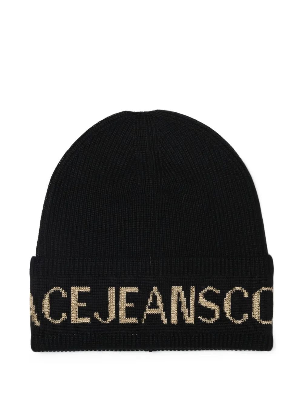 Versace Jeans Couture intarsia-knit logo beanie - Zwart