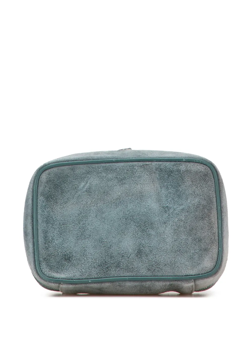 Pre-owned Gucci 20th Century Suede Horsebit Vanity Bag In Blue