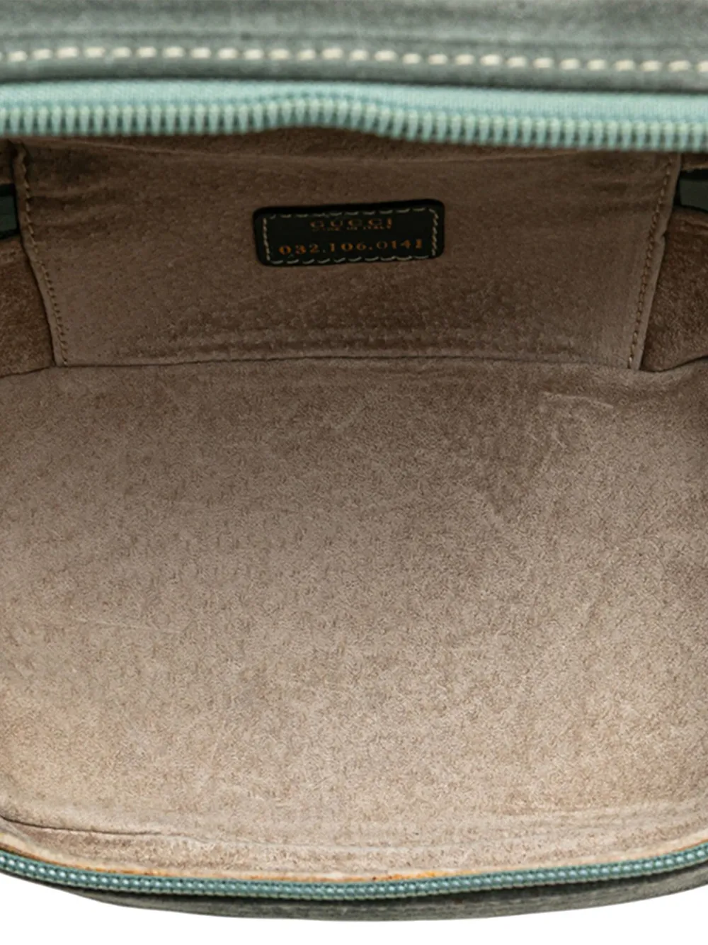 Pre-owned Gucci 20th Century Suede Horsebit Vanity Bag In Blue