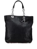 Christian Dior Pre-Owned 2008 Large Woven Lambskin Lady Dior Soft Shopping tote bag - Black
