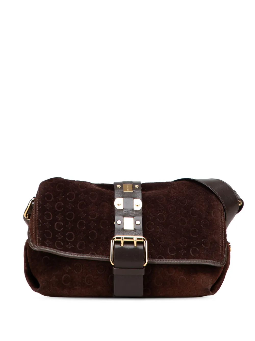 Celine Pre-Owned 2000 C Macadam Suede crossbody bag | Brown | Image 1