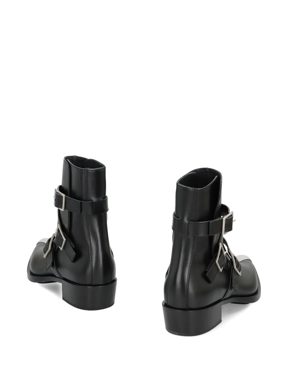 Alexander McQueen buckled pointed-toe boots Zwart