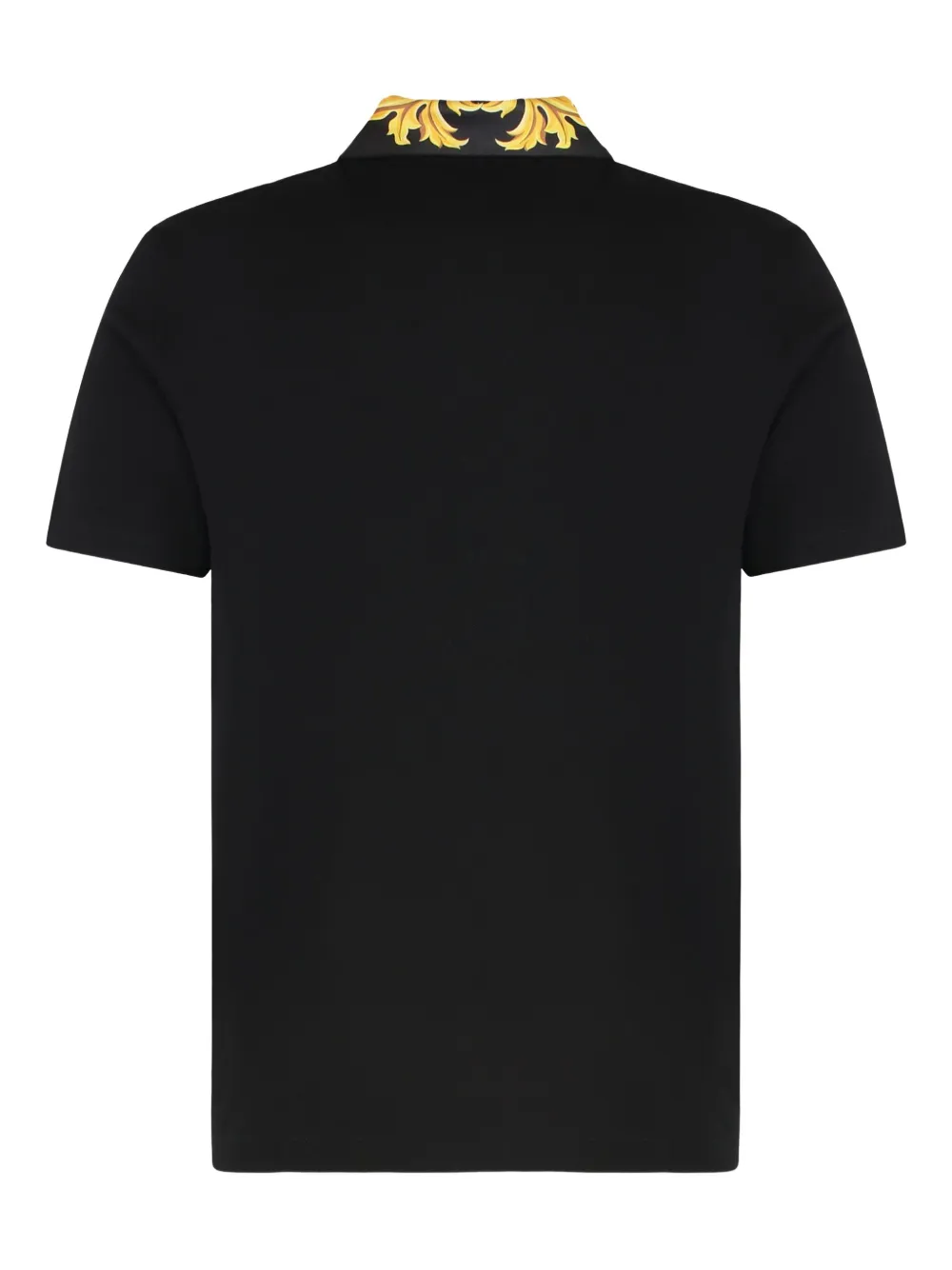 Versace patterned-collar Medusa polo shirt - Zwart