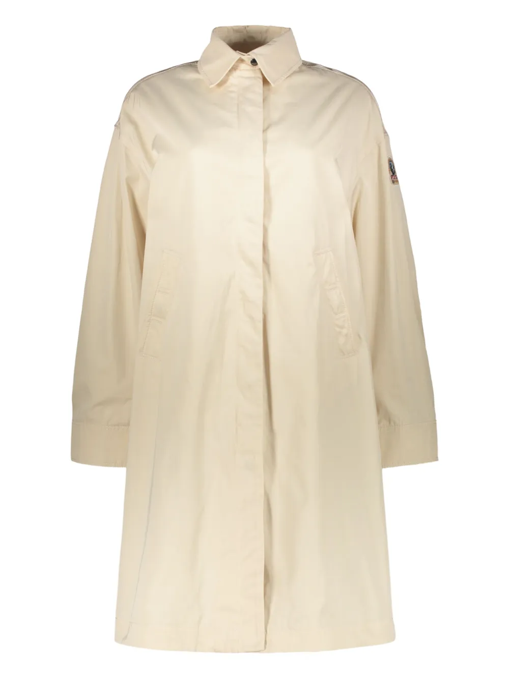 Parajumpers Long Beige Jacket With Classic Elegant Collar In Neutral