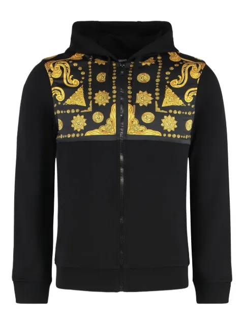 Versace hoodie estampada con cierre