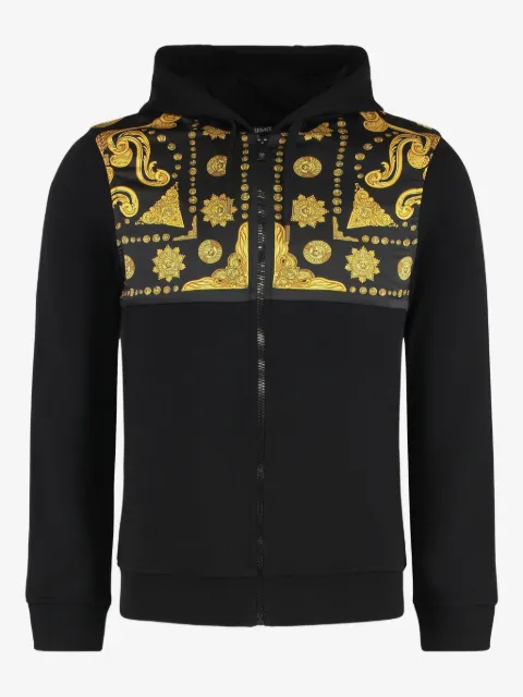 Versace printed zip hoodie