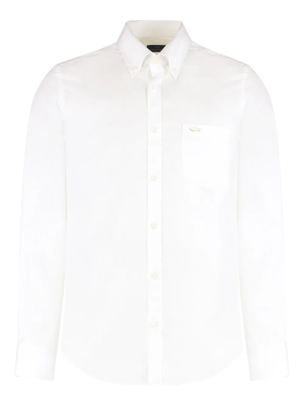 Paul & Shark Button-down Embroidered Shirt In White