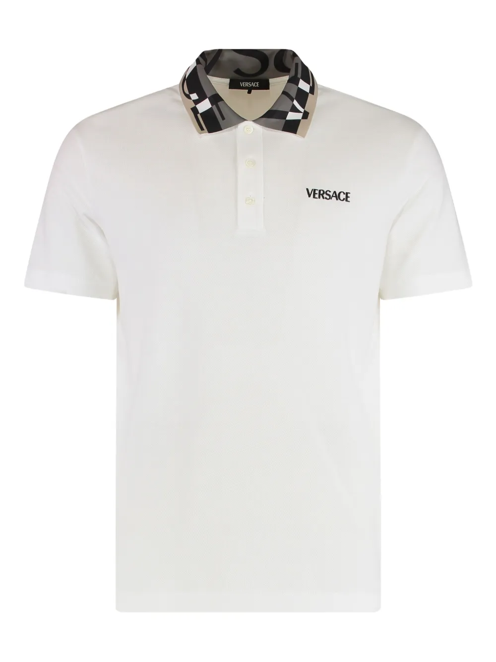 Versace polo à col imprimé | blanc | Image 1