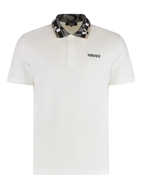 Versace patterned-collar logo polo shirt