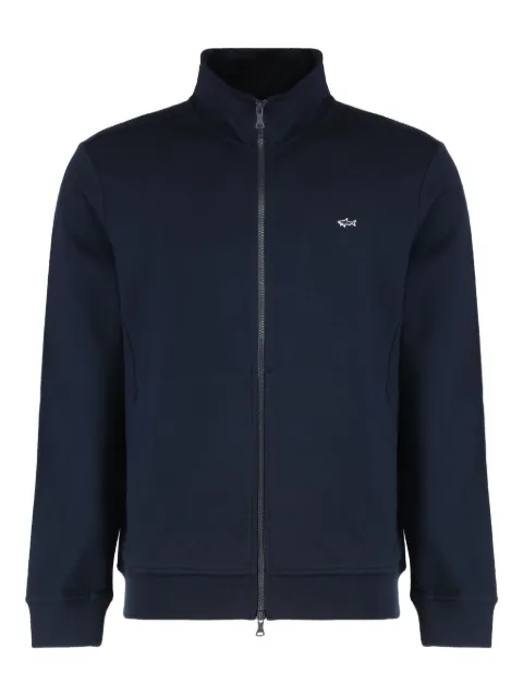 Paul & Shark zip-up embroidered cotton-blend jacket