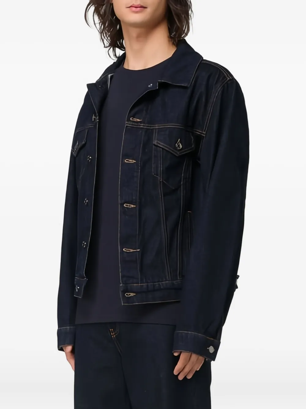 MSGM Denim jack met knopen Blauw